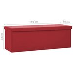 vidaXL Banc de rangement pliable Rouge bordeaux PVC