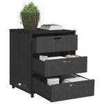 vidaXL Armoire de rangement de jardin noir 55x59x69 cm résine tressée