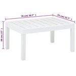 vidaXL Table de jardin Blanc 78x55x38 cm Plastique