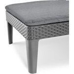 Bain de soleil avec coussin coloris gris foncé - imitation rotin tressé - ALLIBERT by KETER - 4 positions - JAIPUR