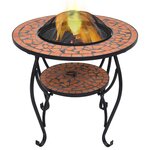 vidaXL Table de foyer mosaïque Terre cuite 68 cm Céramique