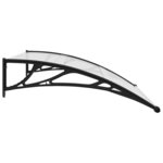 vidaXL Auvent de porte Noir et transparent 120x75 cm PC