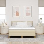 vidaXL Lit à ressorts avec matelas Crème 160 x 200 cm tissu