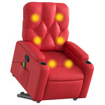 vidaXL Fauteuil inclinable de massage Rouge Similicuir