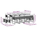 vidaXL Ensemble à manger de jardin et coussins 13 Pièces beige