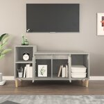 vidaXL Meuble TV Gris béton 100x35x55 cm Bois d'ingénierie