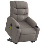 vidaXL Fauteuil inclinable de massage électrique Taupe Tissu