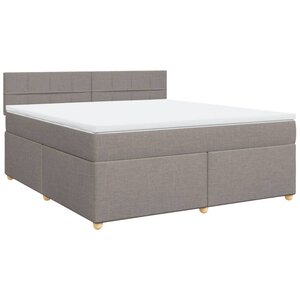 vidaXL Sommier à lattes de lit avec matelas Taupe 180x200 cm Tissu