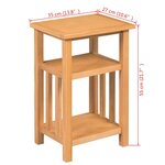 vidaXL Table d'appoint avec étagère à revues Chêne massif 27x35x55 cm