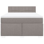 vidaXL Sommier à lattes de lit avec matelas Taupe 160x200 cm Tissu