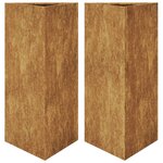 vidaXL Jardinières 2 Pièces triangulaire 40x34 5x70 cm acier corten