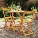 vidaXL Ensemble bistro de jardin 3 Pièces Marron Bois d'acacia massif