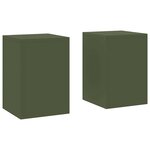 vidaXL Support de Plante 2 Pièces Vert olive 24 x 24 x 35 cm Acier