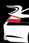 69-1112 Carte Voiture de Sport Luxe Automobile Lignes emblématiques Illustration Graphique Moderne Design épuré coloré Objet de Collection pour Passionné -Avec Enveloppe 12x17cm -Fabrication française