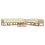 vidaXL Ensemble de canapés d'extérieur 8 Pièces Naturel et Crème
