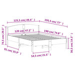 vidaXL Cadre de lit sans matelas 120x190 cm bois de pin massif