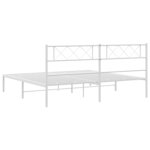 vidaXL Cadre de lit métal sans matelas et tête de lit blanc 183x213 cm