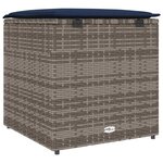 vidaXL Boîte à coussins avec stockage Gris 50 x 50 x 50 cm polyrotin