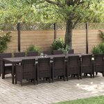 vidaXL Ensemble de salle à manger pour jardin 13 Pièces Marron