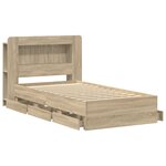 vidaXL Cadre de lit avec rangement Chêne Sonoma 75 x 190 cm