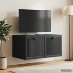 vidaXL Meuble TV mural Noir 59 5 x 41 x 30 cm Bois d'ingénierie