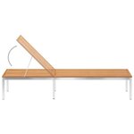 Vidaxl chaise longue avec coussin bois de teck et acier inoxydable