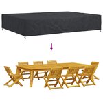 vidaXL Housse pour mobilier d'extérieur Noir 350 x 260 x 90 cm 600D