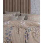 Parure de lit - housse de couette 220 x 240 + 2 taies d'oreiller 60 x 60 coton renforcé - Beige