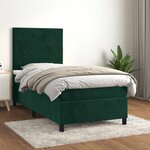 vidaXL Sommier à lattes de lit avec matelas Vert foncé 90x190 cm