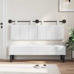 vidaXL Tête de lit suspendue Avec lumière LED Blanc Tissu