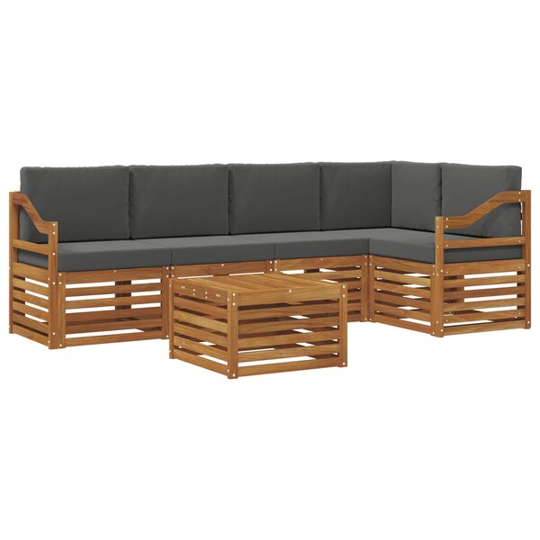 vidaXL Ensemble de canapé d'angle 6 Pièces Naturel et Anthracite