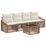 vidaXL Ensemble de canapé de jardin 5 Pièces Beige polyrotin