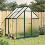 vidaXL Serre avec cadre de base vert 169x169x202 cm aluminium