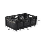 Pack and Move - Lot 3 Bacs Rangement Pliables - Charge 20 kg - 40 x 60 x 22 cm - Stockage Outillage - Rangement Facile - Robustes - 46L