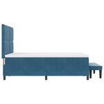 vidaXL Lit à ressorts avec matelas Bleu foncé 140 x 200 cm Velours