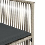 vidaXL Ensemble à manger de jardin et coussins 7 Pièces gris clair rotin