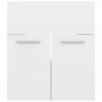 vidaXL Ensemble de meubles de salle de bain Blanc brillant Aggloméré