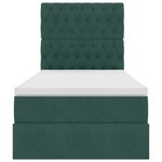 vidaXL Lit de rangement LED avec matelas Vert foncé 90 x 200 cm