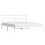 vidaXL Cadre de lit métal sans matelas et tête de lit blanc 183x213 cm