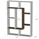 Homemania bibliothèque liam 100x22x136 cm blanc et noyer