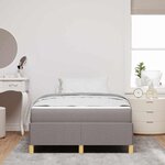 vidaXL Lit à ressorts avec matelas Taupe et blanc 120 x 200 cm tissu