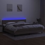 vidaXL Sommier à lattes de lit et matelas et LED Taupe 200x200cm Tissu