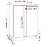 vidaXL Buffet Marron miel 60x35x80 cm Bois massif de pin