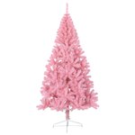 vidaXL Demi sapin de Noël artificiel avec support Rose 240 cm PVC