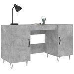 vidaXL Bureau gris béton 140x50x75 cm bois d'ingénierie
