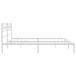 vidaXL Cadre de lit métal sans matelas et tête de lit blanc 200x200 cm