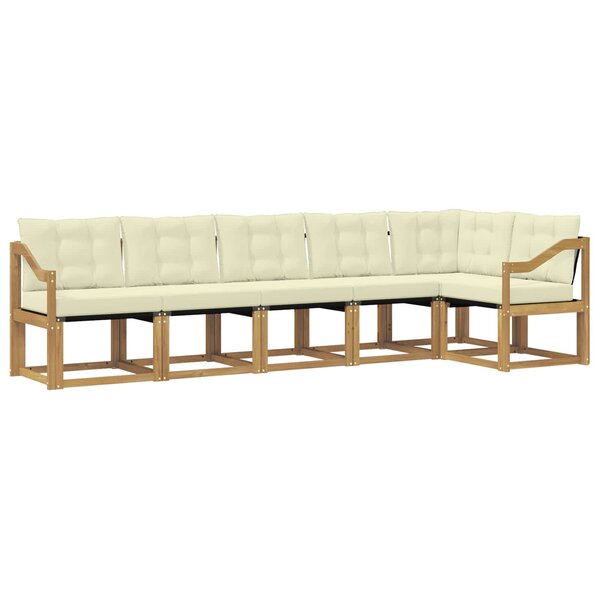 vidaXL Ensemble de canapés d'extérieur 6 Pièces Blanc et crème
