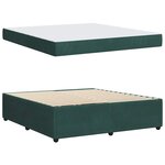 vidaXL Cadre de lit avec matelas Vert foncé 180 x 200 cm Velours