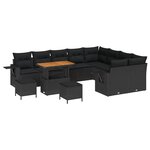 vidaXL Ensemble de canapé de jardin 12 Pièces Noir 90 x 55 x 71 cm