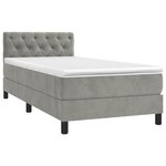 vidaXL Sommier à lattes de lit et matelas Gris clair 80x200 cm Velours